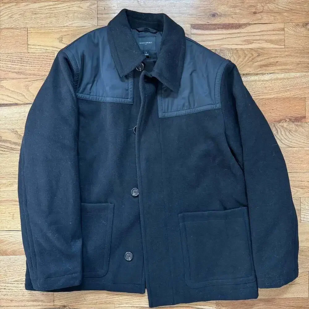 Banana Republic Wool Blend Chore Coat Jacket Dark Navy Blue